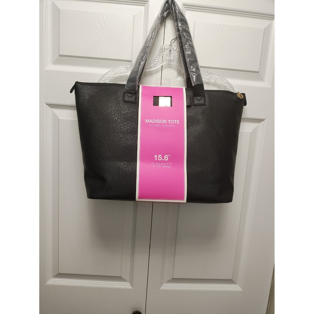 Macbeth Collection by Margaret Josephs Large Black Tote Purse Handbag 19x12x5
